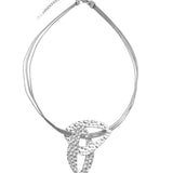 RAGNA Waterproof Silver Stainless Steel Short Statement Necklace - Hammered/Polished Finish - DANSK Copenhagen