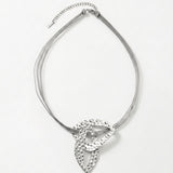RAGNA Waterproof Silver Stainless Steel Short Statement Necklace - Hammered/Polished Finish - DANSK Copenhagen