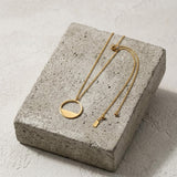 SAGA Waterproof 18K Gold Plated Necklace – Adjustable Chain & Brushed Stainless Steel - DANSK Copenhagen