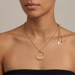 SAGA Waterproof 18K Gold Plated Necklace – Adjustable Chain & Brushed Stainless Steel - DANSK Copenhagen