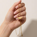 SAGA Waterproof 18K Gold Plated Necklace – Adjustable Chain & Brushed Stainless Steel - DANSK Copenhagen