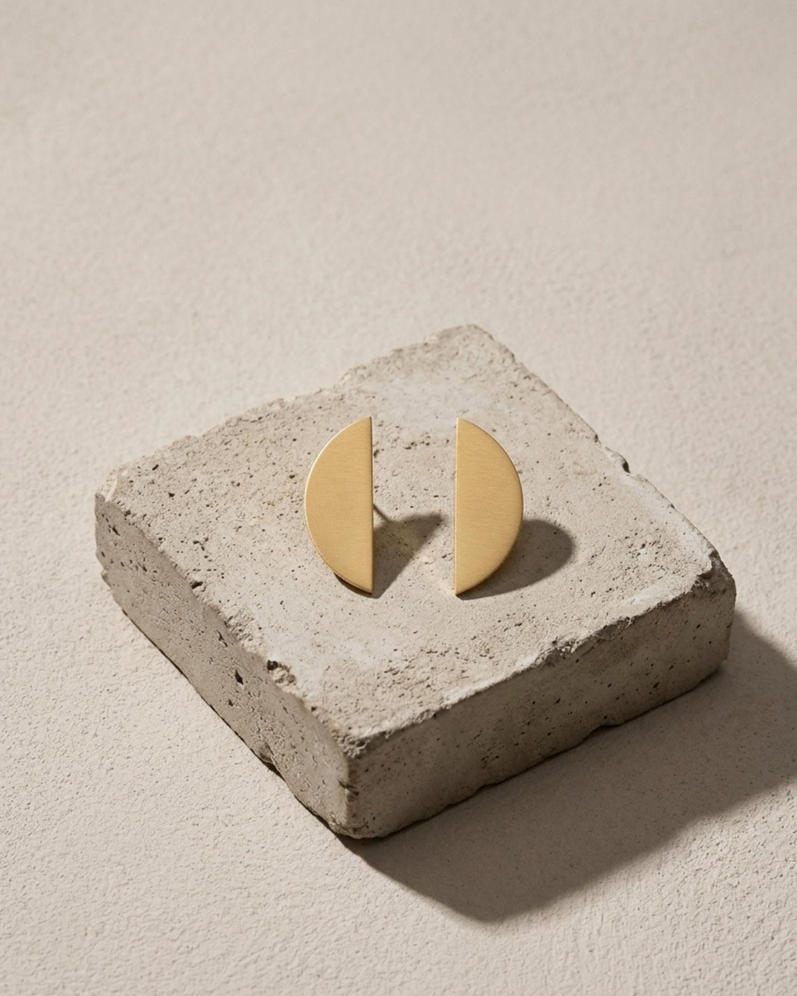 SAGA Waterproof 18K Gold Plated Post Earring – Brushed Stainless Steel - DANSK Copenhagen