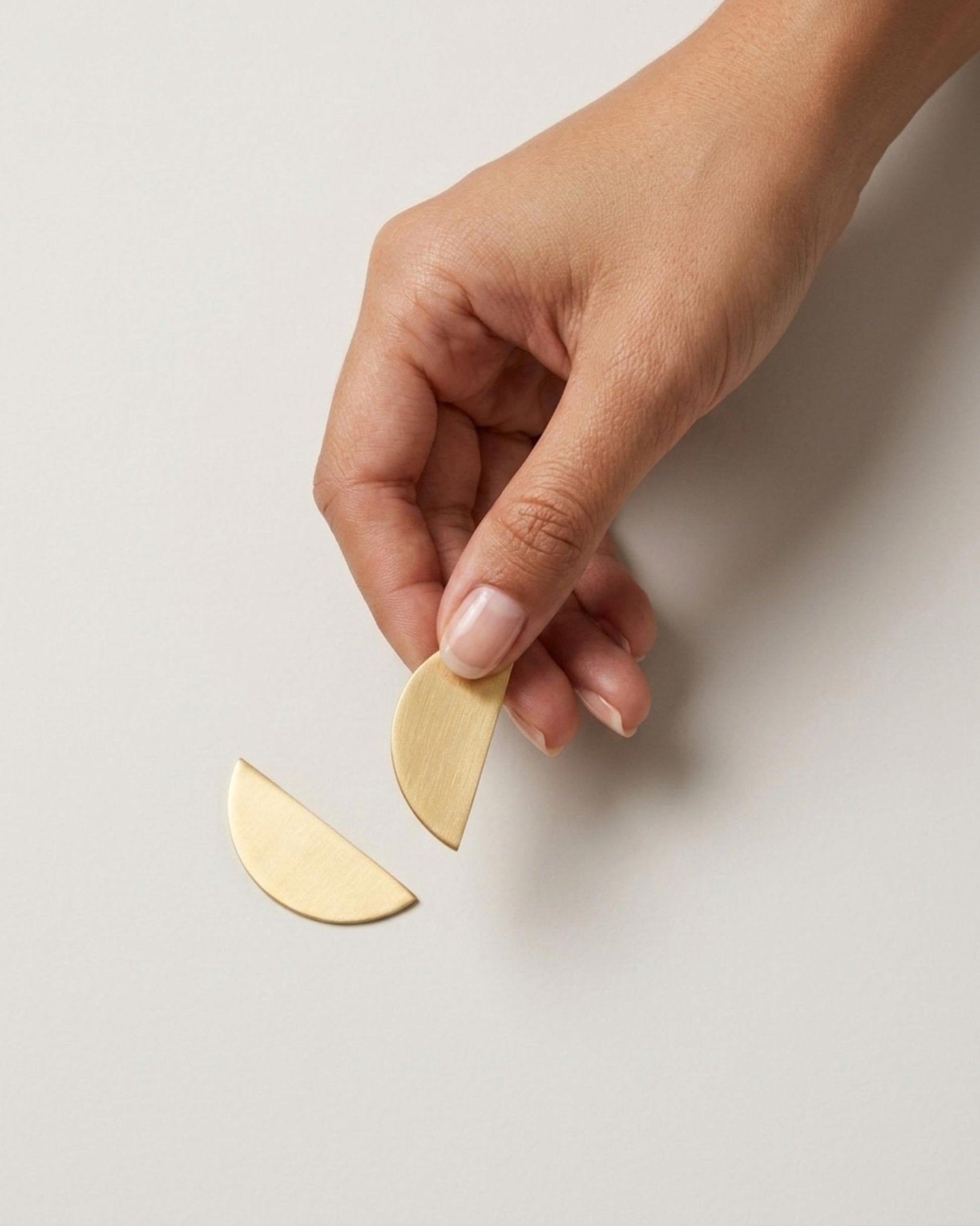 SAGA Waterproof 18K Gold Plated Post Earring – Brushed Stainless Steel - DANSK Copenhagen