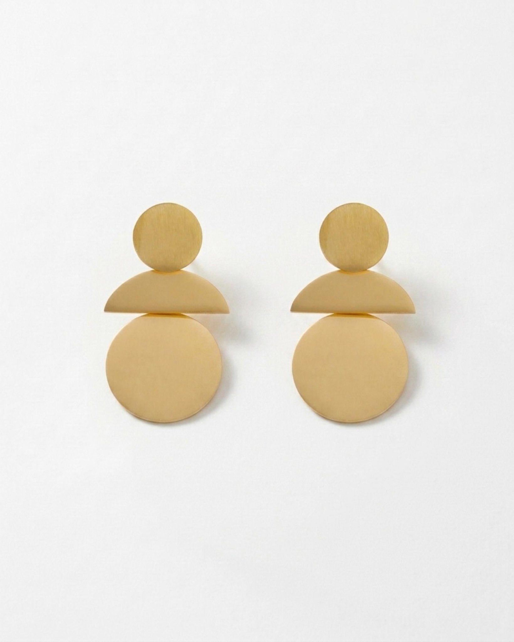 SAGA Waterproof 18K Gold Plated Statement Earring – Brushed Stainless Steel - DANSK Copenhagen