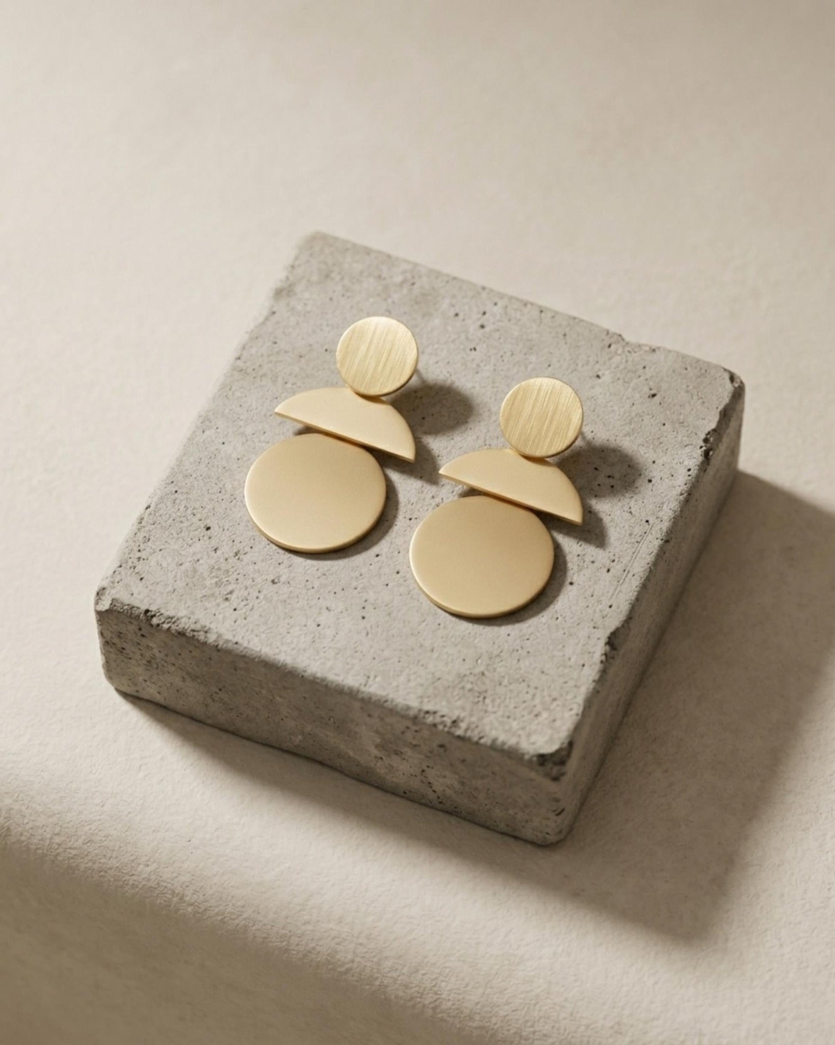 SAGA Waterproof 18K Gold Plated Statement Earring – Brushed Stainless Steel - DANSK Copenhagen