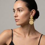 SAGA Waterproof 18K Gold Plated Statement Earring – Brushed Stainless Steel - DANSK Copenhagen