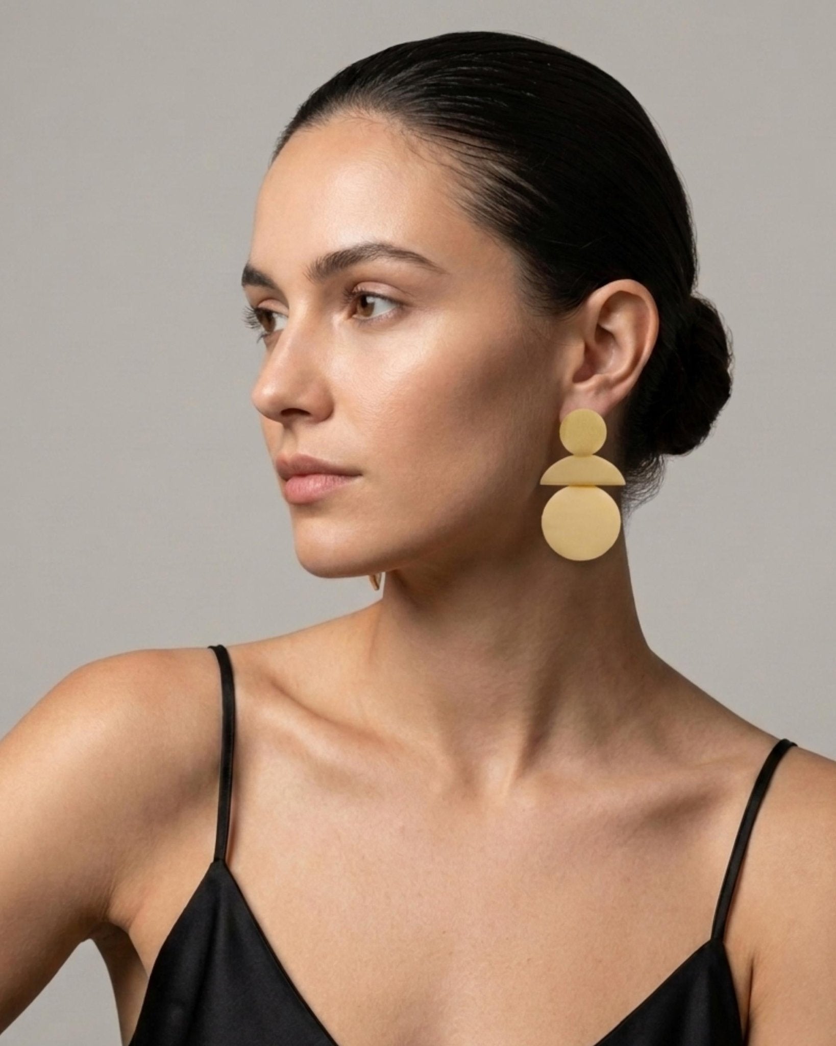 SAGA Waterproof 18K Gold Plated Statement Earring – Brushed Stainless Steel - DANSK Copenhagen