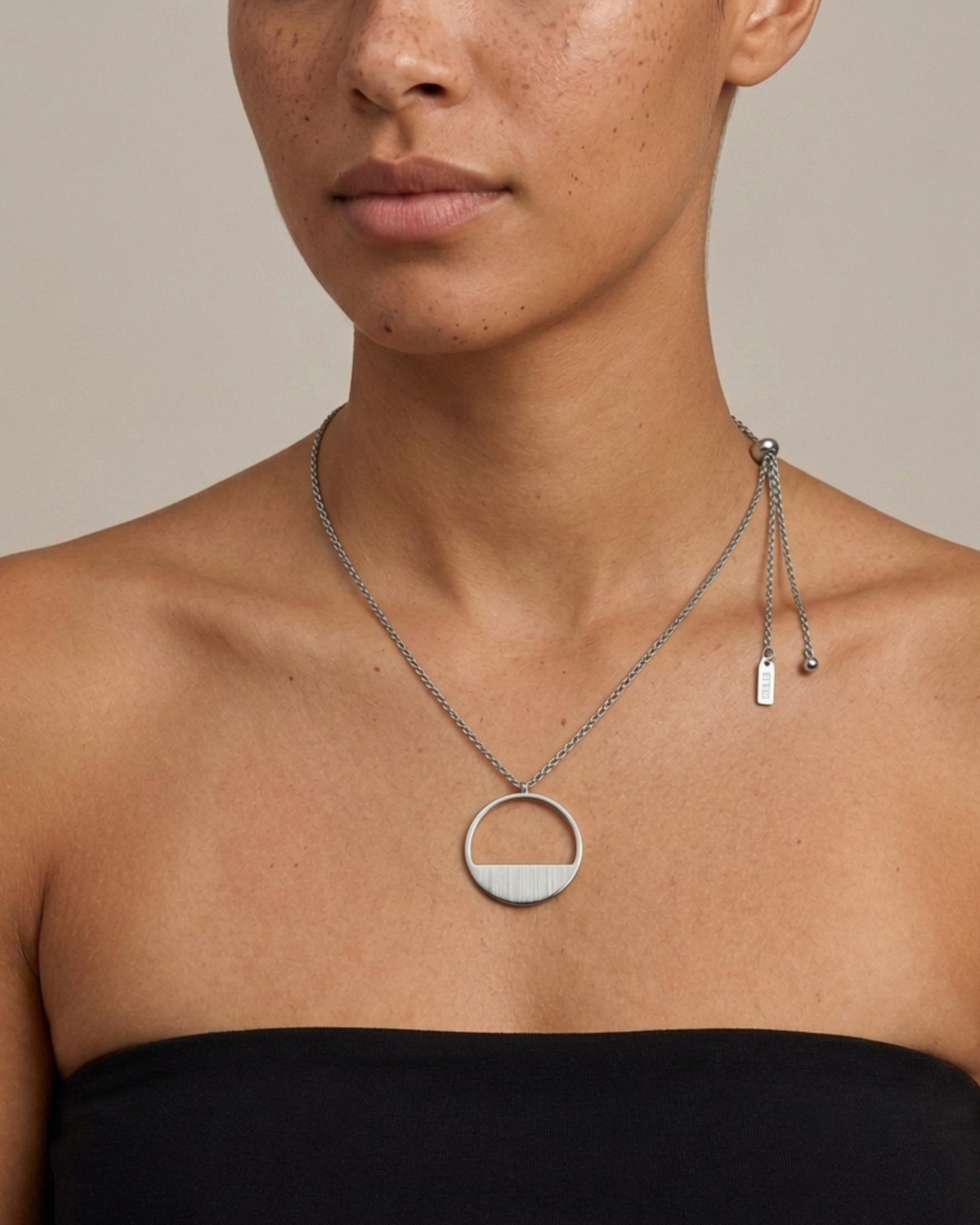 SAGA Waterproof Silver Stainless Steel Necklace – Adjustable Chain & Brushed Finish - DANSK Copenhagen