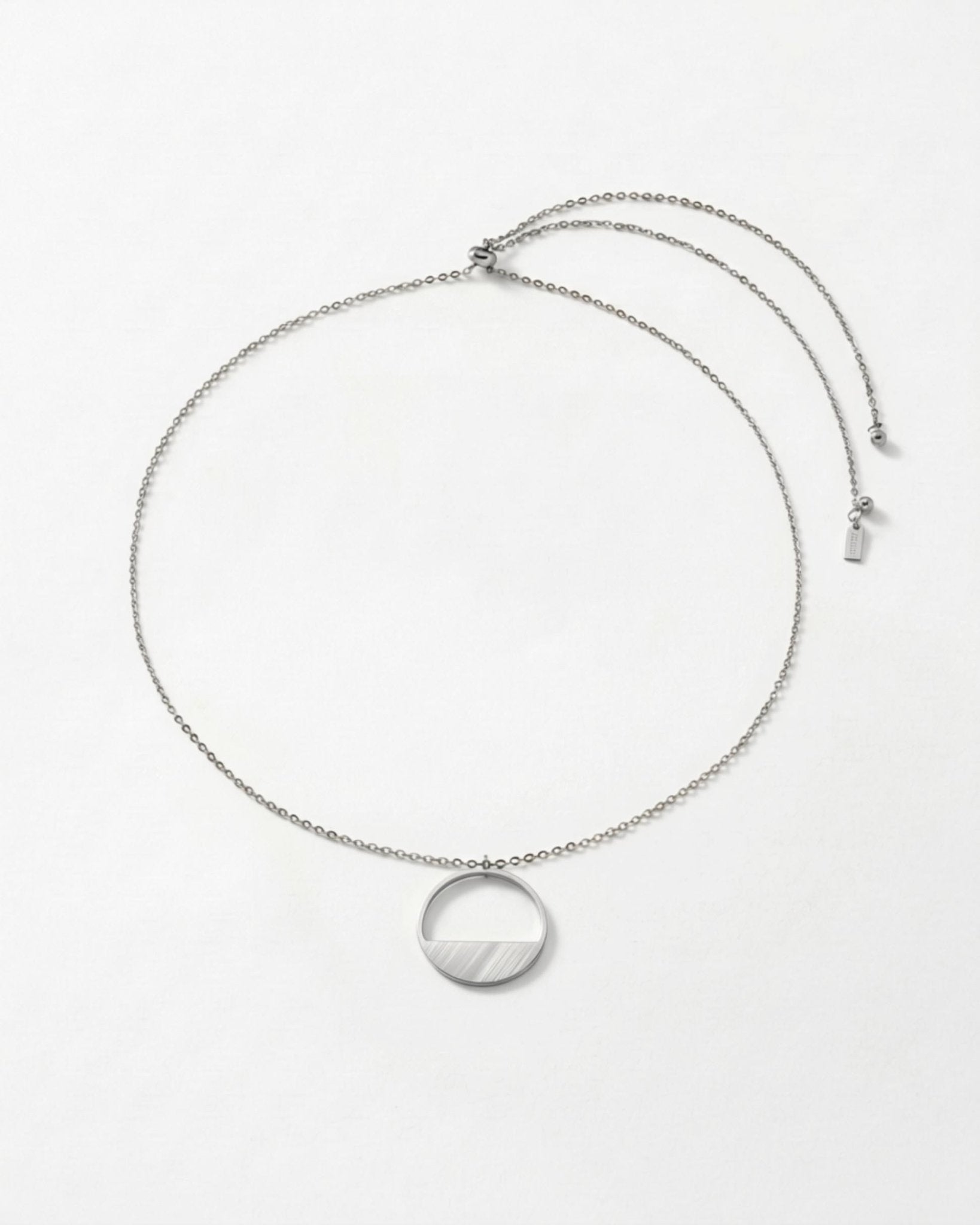 SAGA Waterproof Silver Stainless Steel Necklace – Adjustable Chain & Brushed Finish - DANSK Copenhagen