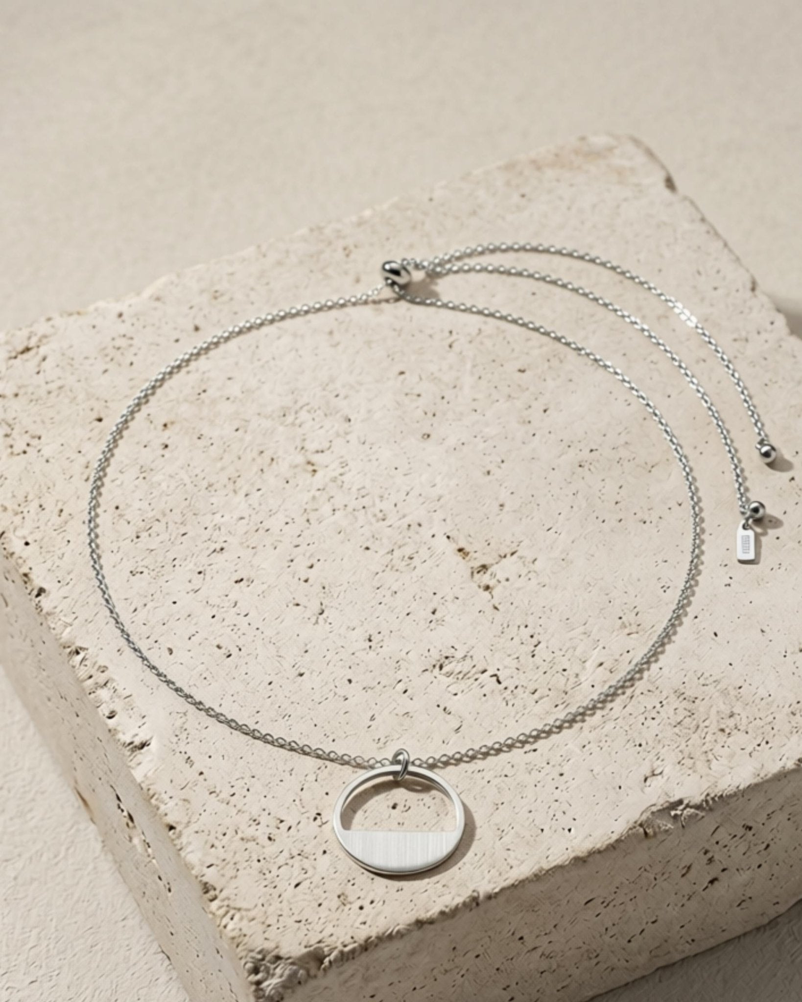 SAGA Waterproof Silver Stainless Steel Necklace – Adjustable Chain & Brushed Finish - DANSK Copenhagen