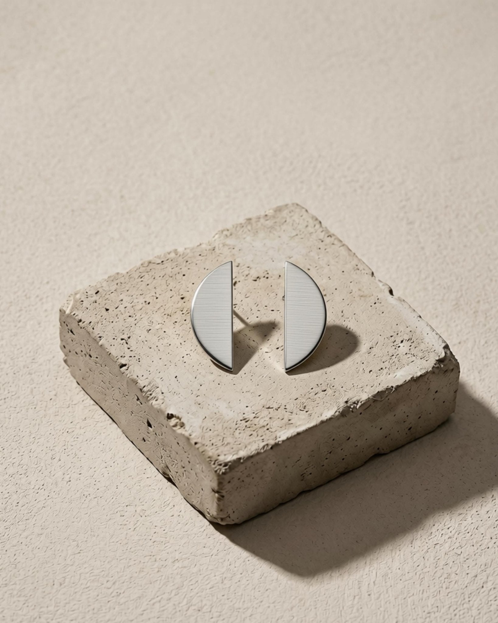 SAGA Waterproof Silver Stainless Steel Post Earring – Brushed Finish - DANSK Copenhagen