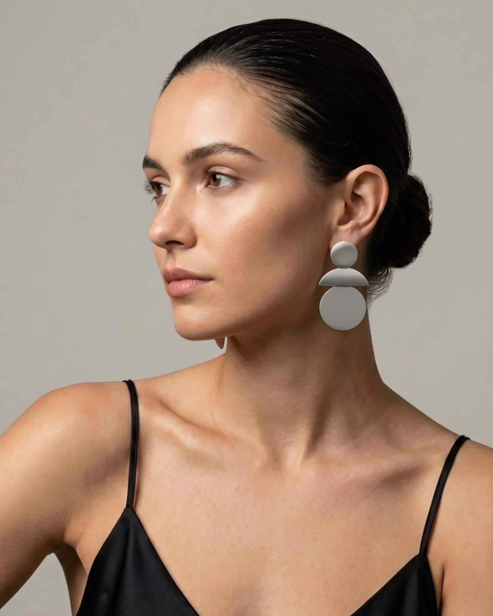 SAGA Waterproof Silver Stainless Steel Statement Earring – Brushed Finish - DANSK Copenhagen