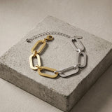 SELMA Waterproof 18K Gold Plated Duo Tone Bracelet – Brushed/Sanded Stainless Steel - DANSK Copenhagen