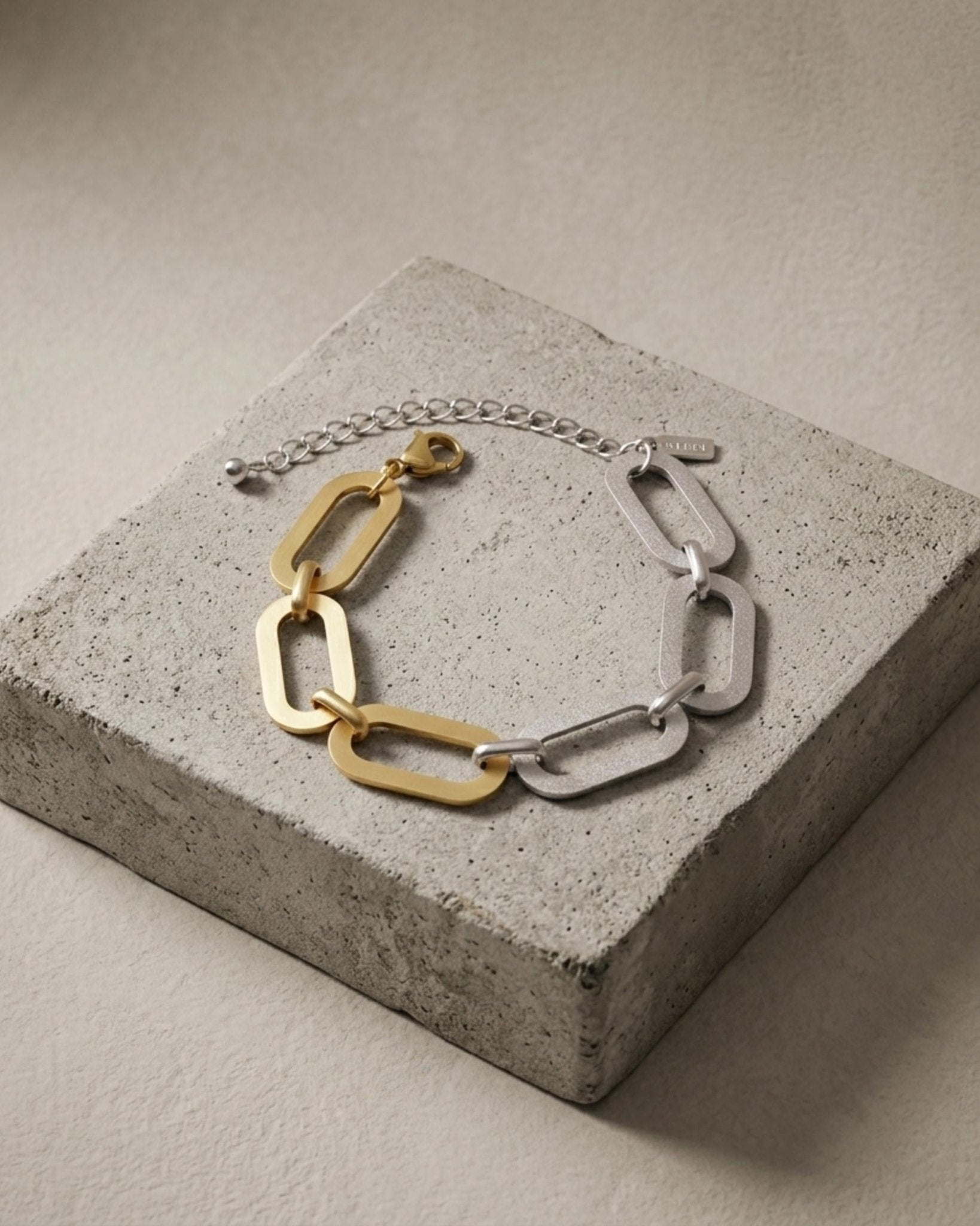 SELMA Waterproof 18K Gold Plated Duo Tone Bracelet – Brushed/Sanded Stainless Steel - DANSK Copenhagen