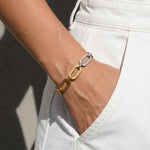 SELMA Waterproof 18K Gold Plated Duo Tone Bracelet – Brushed/Sanded Stainless Steel - DANSK Copenhagen