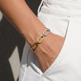 SELMA Waterproof 18K Gold Plated Duo Tone Bracelet – Brushed/Sanded Stainless Steel - DANSK Copenhagen