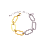 SELMA Waterproof 18K Gold Plated Duo Tone Bracelet – Brushed/Sanded Stainless Steel - DANSK Copenhagen