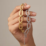 SELMA Waterproof 18K Gold Plated Duo Tone Bracelet – Brushed/Sanded Stainless Steel - DANSK Copenhagen