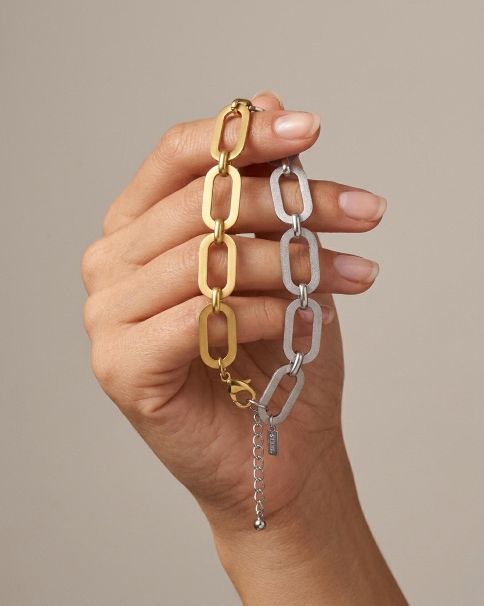 SELMA Waterproof 18K Gold Plated Duo Tone Bracelet – Brushed/Sanded Stainless Steel - DANSK Copenhagen