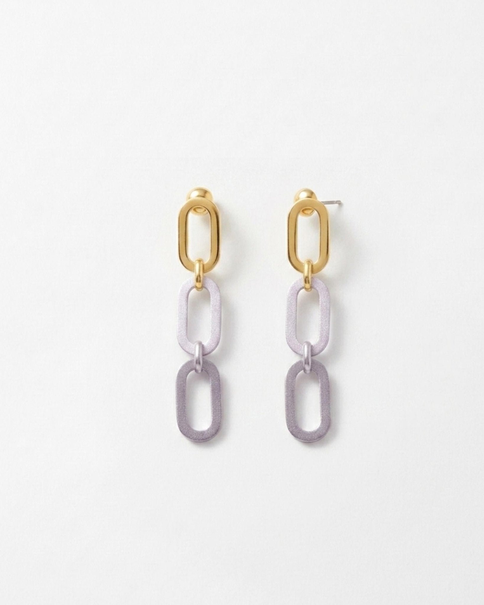 SELMA Waterproof 18K Gold Plated Duo Tone Earrings – Brushed/Sanded Stainless Steel - DANSK Copenhagen