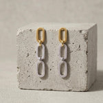 SELMA Waterproof 18K Gold Plated Duo Tone Earrings – Brushed/Sanded Stainless Steel - DANSK Copenhagen