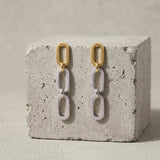 SELMA Waterproof 18K Gold Plated Duo Tone Earrings – Brushed/Sanded Stainless Steel - DANSK Copenhagen