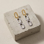 SELMA Waterproof 18K Gold Plated Duo Tone Earrings – Brushed/Sanded Stainless Steel - DANSK Copenhagen