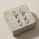 SELMA Waterproof 18K Gold Plated Duo Tone Earrings – Brushed/Sanded Stainless Steel - DANSK Copenhagen