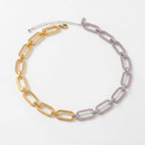 SELMA Waterproof 18K Gold Plated Duo Tone Necklace – Brushed/Sanded Stainless Steel - DANSK Copenhagen