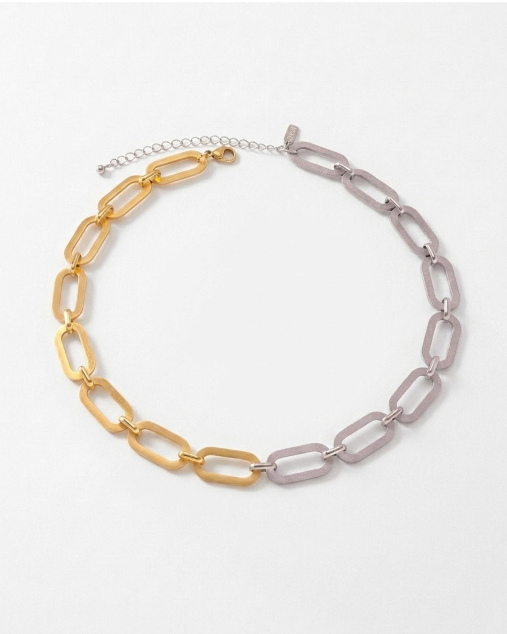 SELMA Waterproof 18K Gold Plated Duo Tone Necklace – Brushed/Sanded Stainless Steel - DANSK Copenhagen