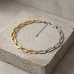 SELMA Waterproof 18K Gold Plated Duo Tone Necklace – Brushed/Sanded Stainless Steel - DANSK Copenhagen