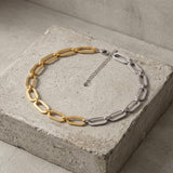 SELMA Waterproof 18K Gold Plated Duo Tone Necklace – Brushed/Sanded Stainless Steel - DANSK Copenhagen