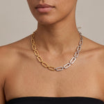 SELMA Waterproof 18K Gold Plated Duo Tone Necklace – Brushed/Sanded Stainless Steel - DANSK Copenhagen