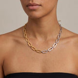 SELMA Waterproof 18K Gold Plated Duo Tone Necklace – Brushed/Sanded Stainless Steel - DANSK Copenhagen
