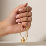 SIGNE Waterproof 18K Gold Plated Necklace - Adjustable Chain & Sanded Stainless Steel - DANSK Copenhagen