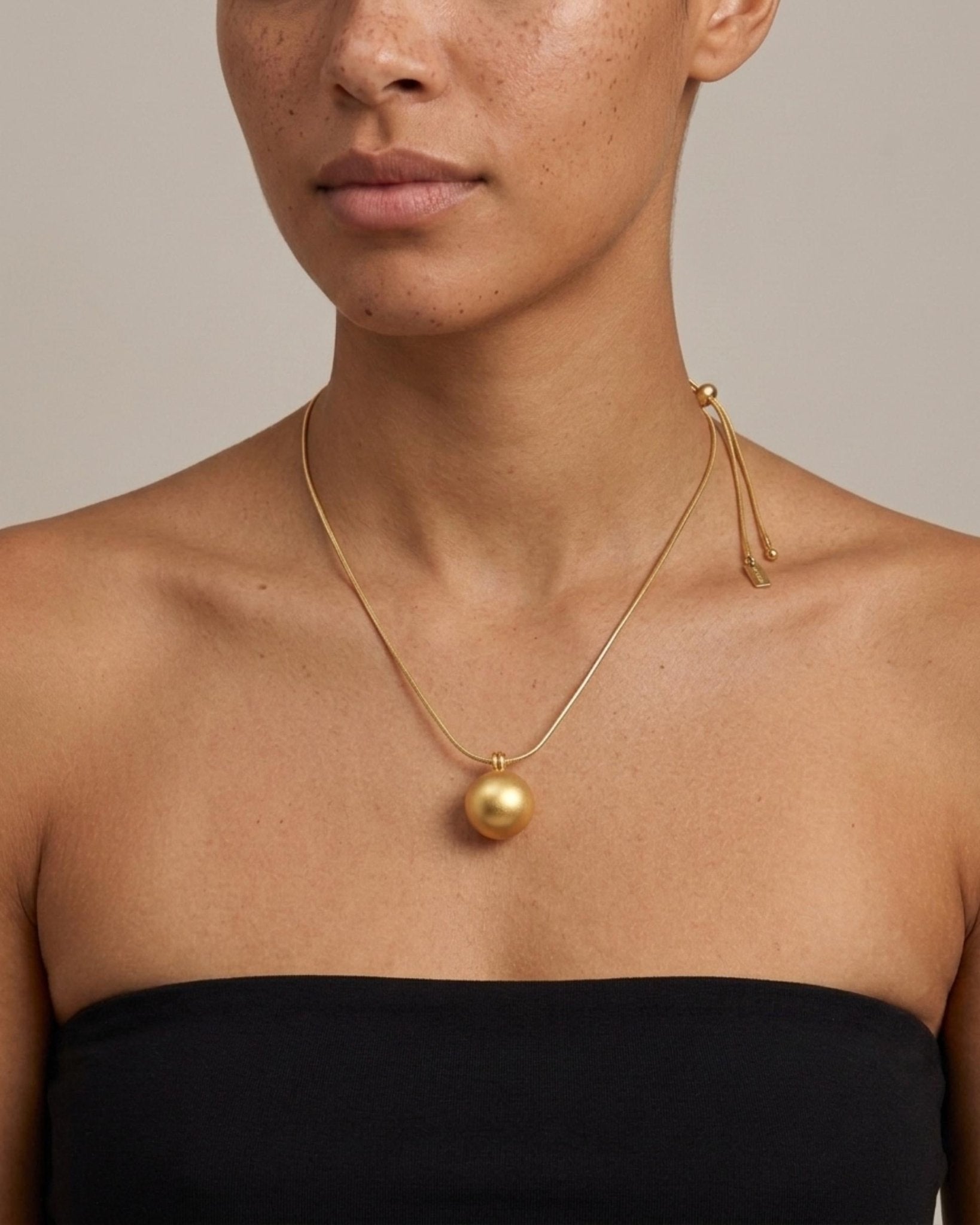 SIGNE Waterproof 18K Gold Plated Necklace - Adjustable Chain & Sanded Stainless Steel - DANSK Copenhagen