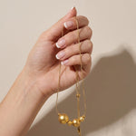 SIGNE Waterproof 18K Gold Plated Original Necklace - Adjustable Chain & Sanded Stainless Steel - DANSK Copenhagen