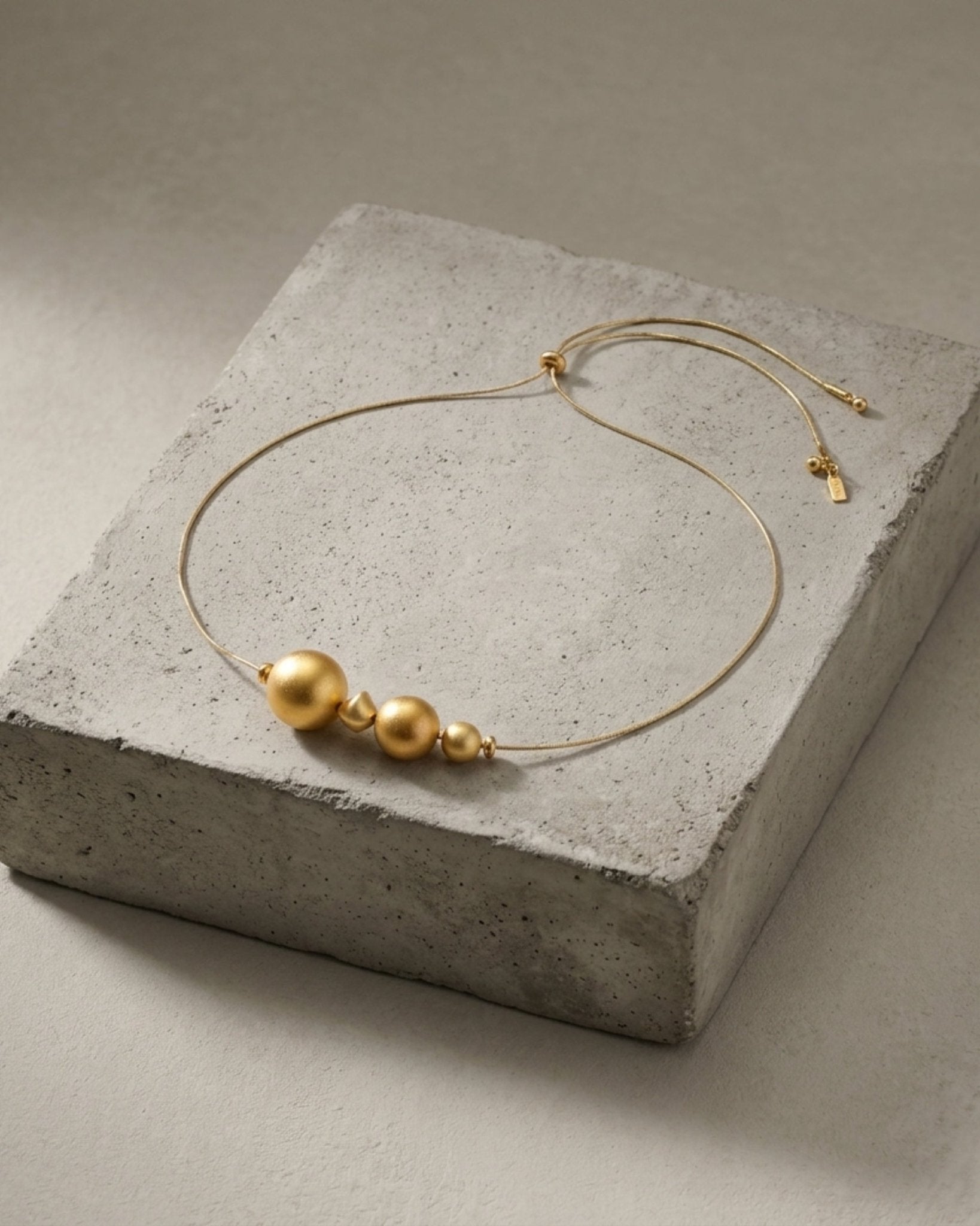 SIGNE Waterproof 18K Gold Plated Original Necklace - Adjustable Chain & Sanded Stainless Steel - DANSK Copenhagen
