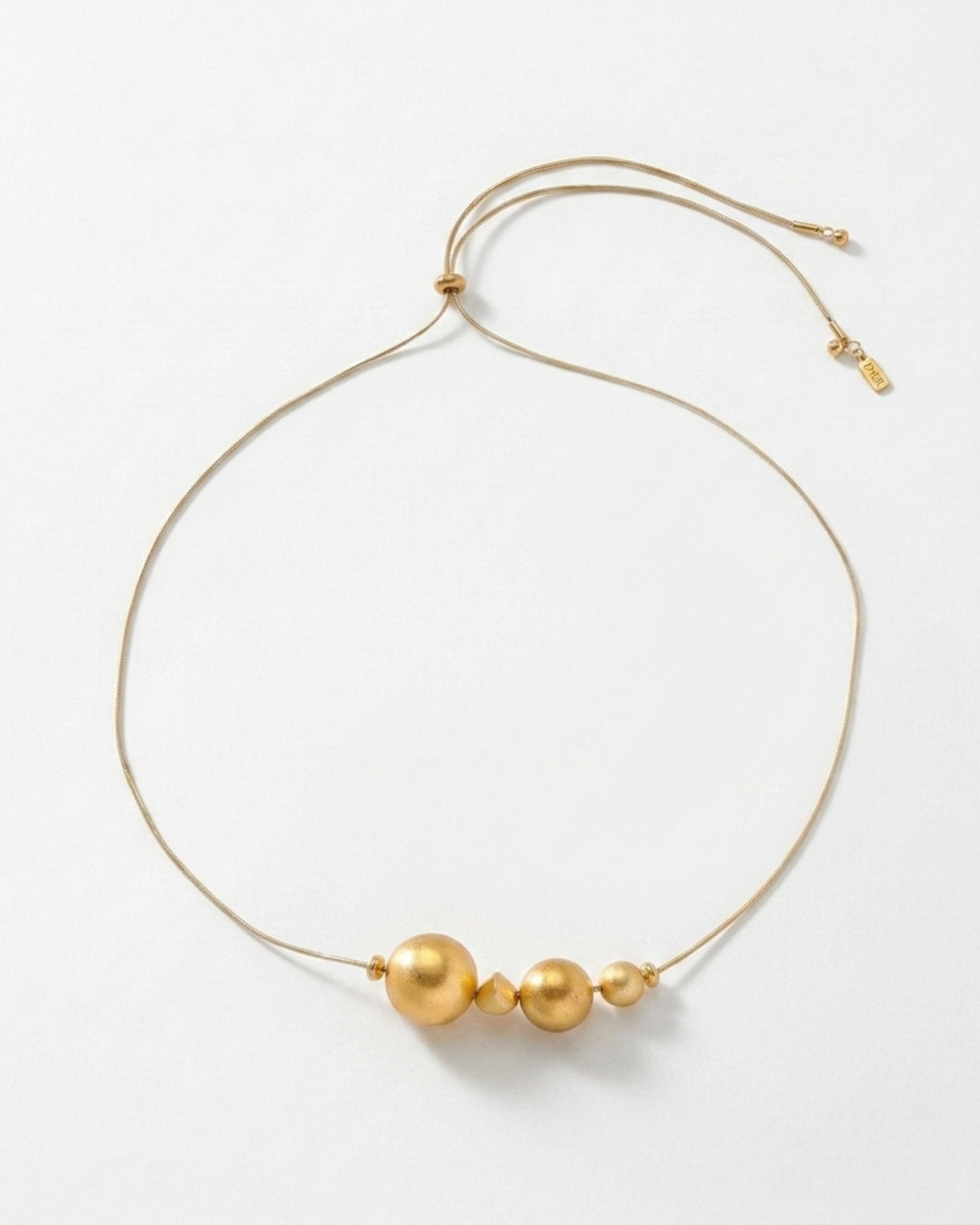 SIGNE Waterproof 18K Gold Plated Original Necklace - Adjustable Chain & Sanded Stainless Steel - DANSK Copenhagen