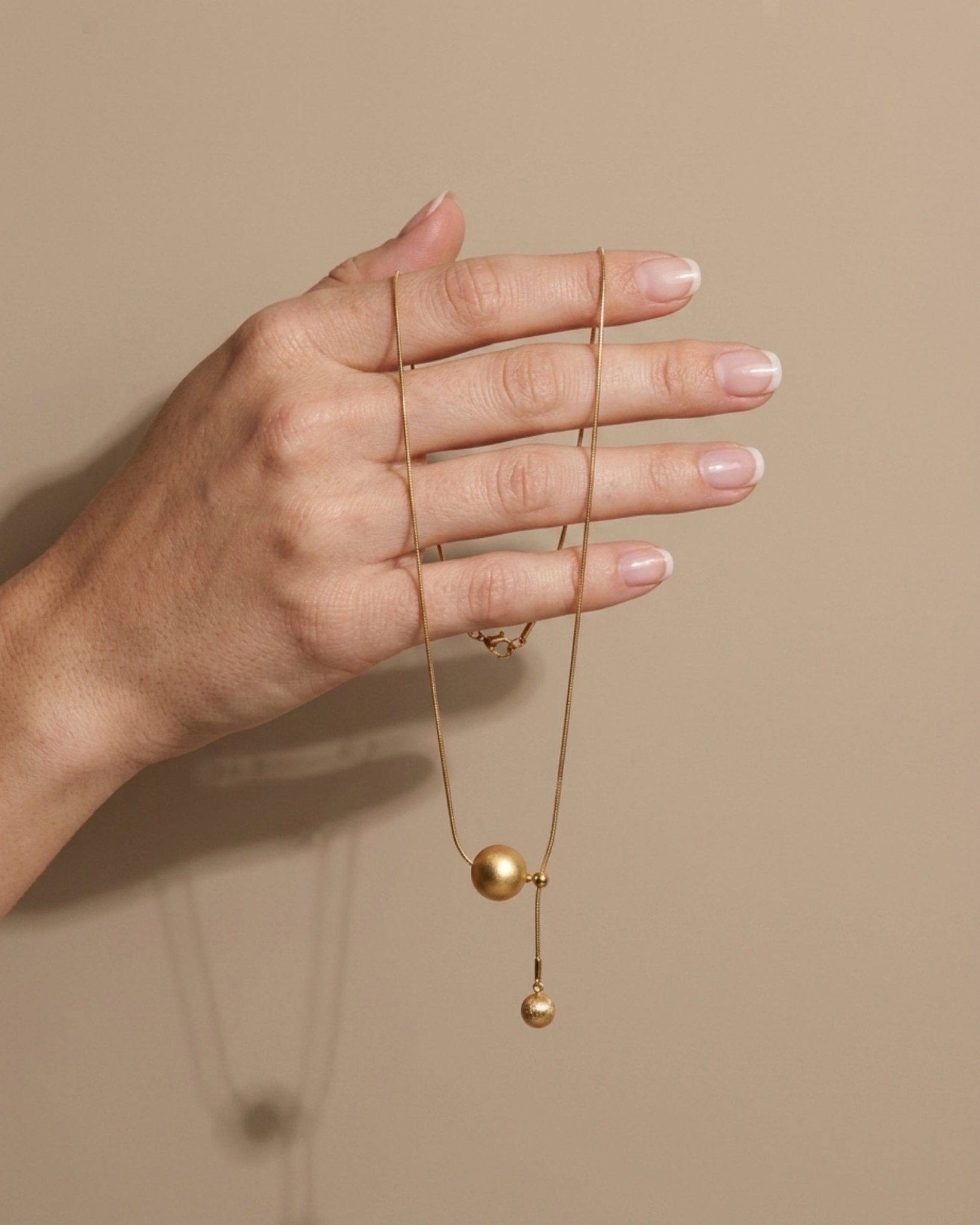 SIGNE Waterproof 18K Gold Plated Simple Necklace - Sanded Stainless Steel - DANSK Copenhagen