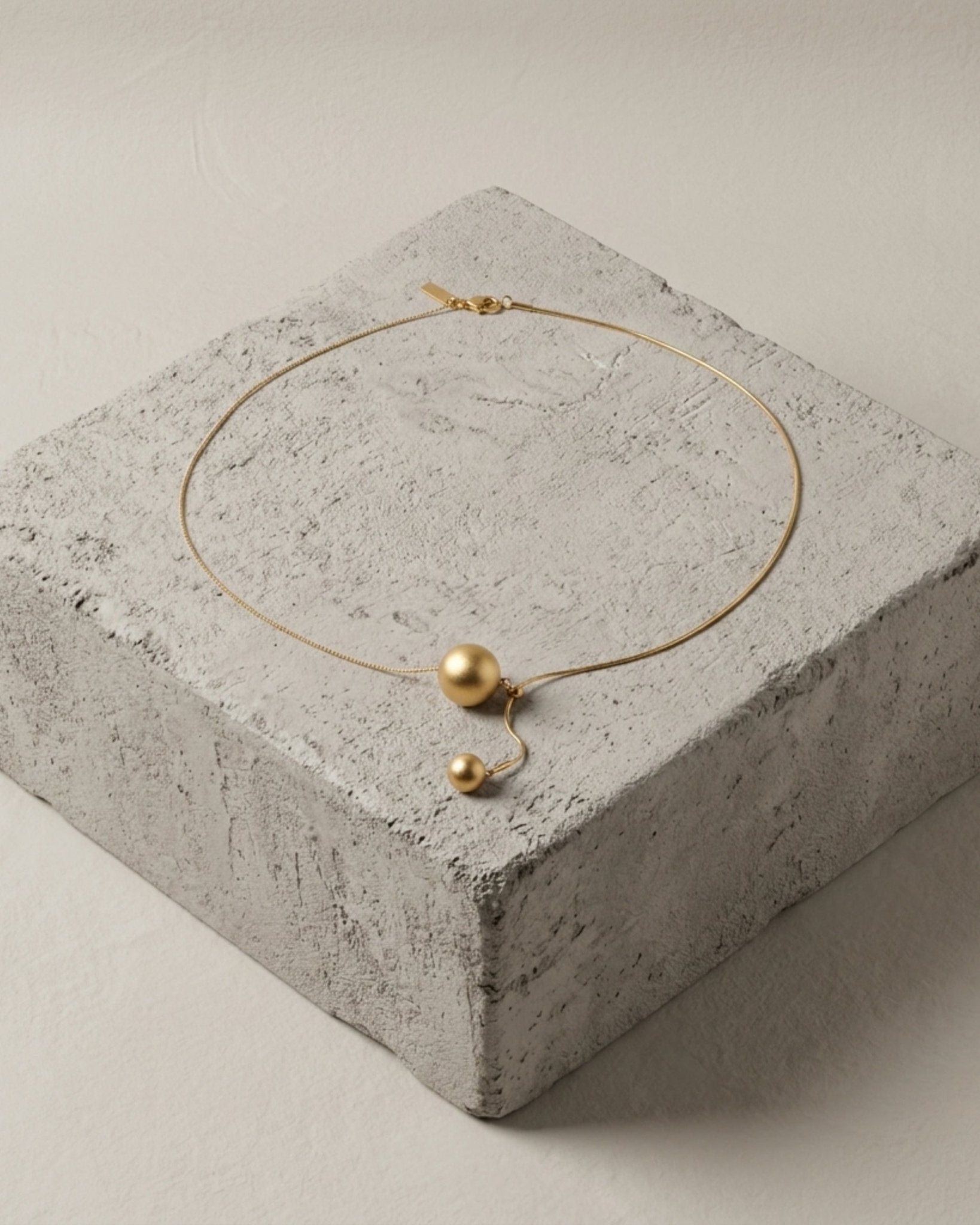 SIGNE Waterproof 18K Gold Plated Simple Necklace - Sanded Stainless Steel - DANSK Copenhagen
