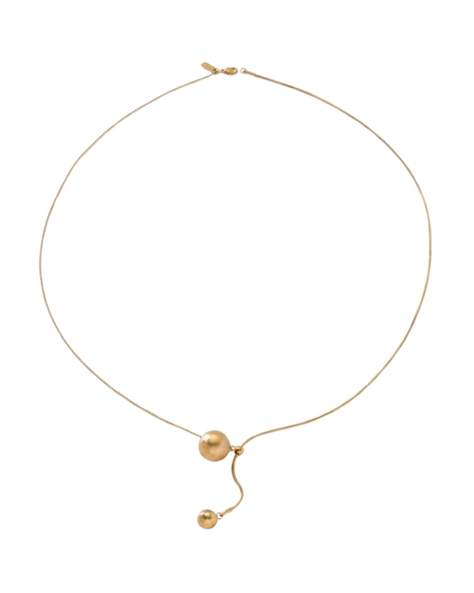 SIGNE Waterproof 18K Gold Plated Simple Necklace - Sanded Stainless Steel - DANSK Copenhagen