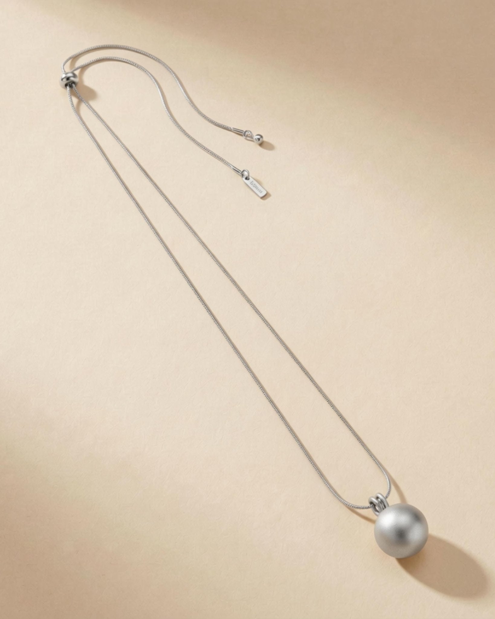 SIGNE Waterproof Silver Stainless Steel Necklace - Adjustable Chain & Sanded Finish - DANSK Copenhagen