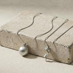 SIGNE Waterproof Silver Stainless Steel Necklace - Adjustable Chain & Sanded Finish - DANSK Copenhagen