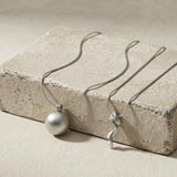 SIGNE Waterproof Silver Stainless Steel Necklace - Adjustable Chain & Sanded Finish - DANSK Copenhagen