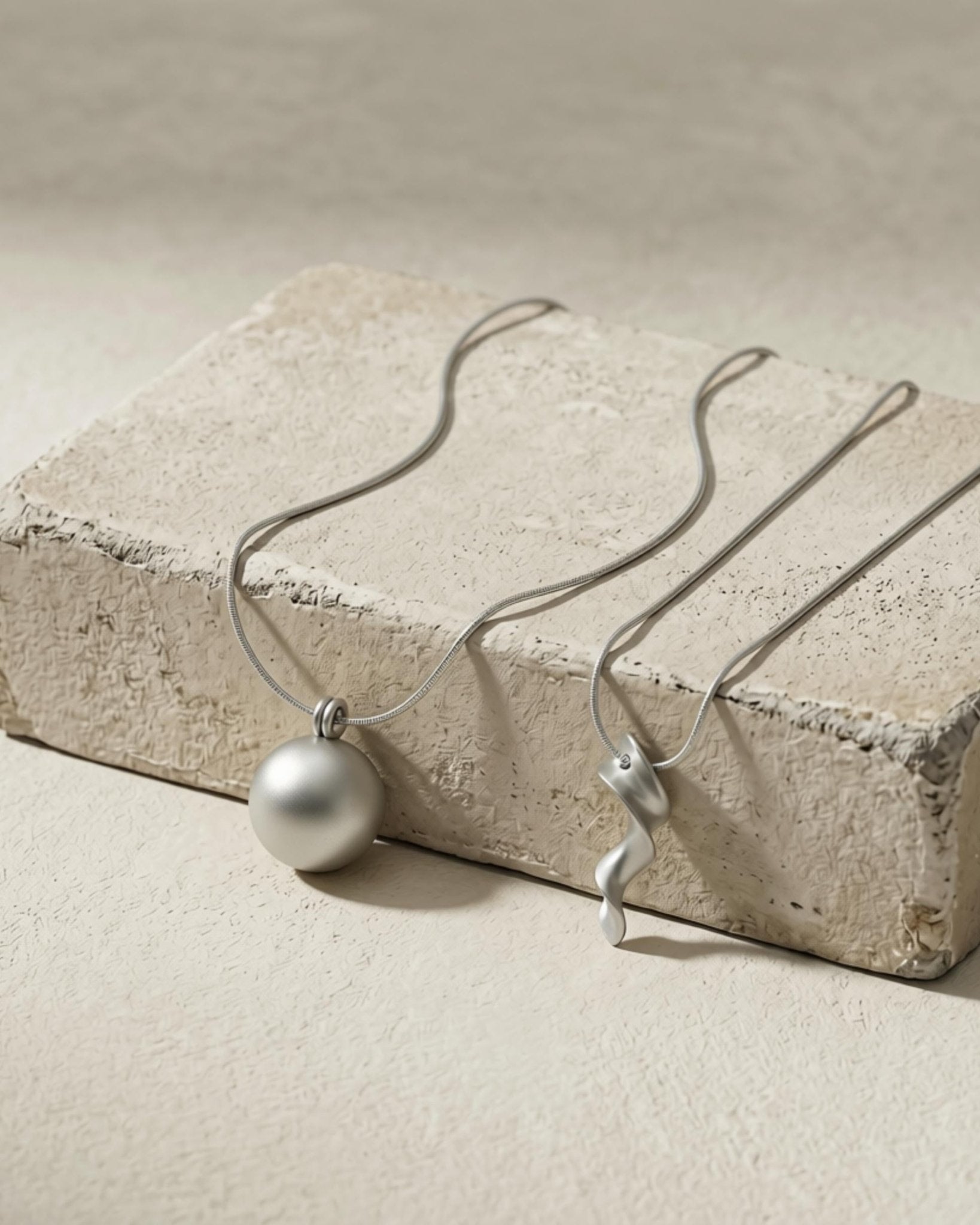 SIGNE Waterproof Silver Stainless Steel Necklace - Adjustable Chain & Sanded Finish - DANSK Copenhagen