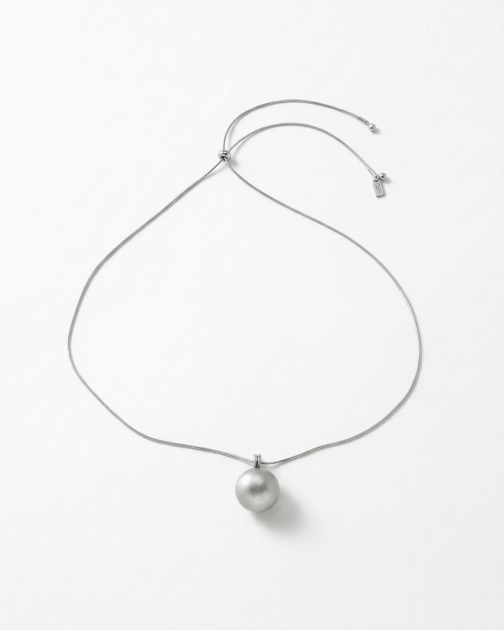 SIGNE Waterproof Silver Stainless Steel Necklace - Adjustable Chain & Sanded Finish - DANSK Copenhagen