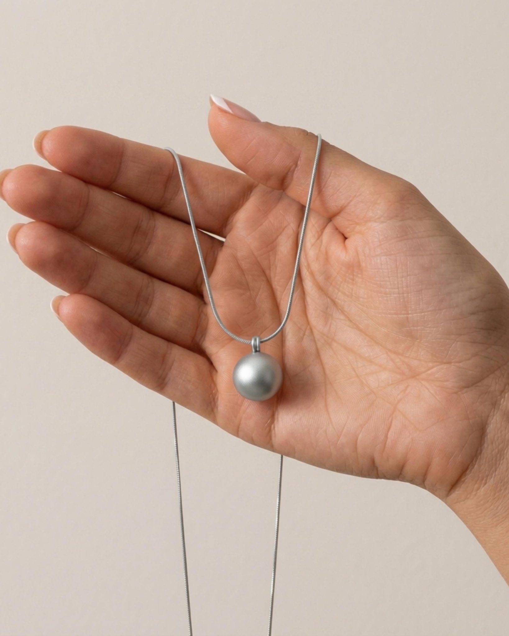 SIGNE Waterproof Silver Stainless Steel Necklace - Adjustable Chain & Sanded Finish - DANSK Copenhagen