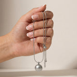 SIGNE Waterproof Silver Stainless Steel Necklace - Adjustable Chain & Sanded Finish - DANSK Copenhagen