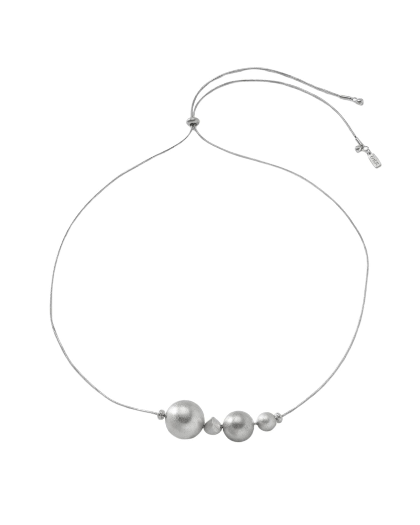 SIGNE Waterproof Silver Stainless Steel Original Necklace - Adjustable Chain & Sanded Finish - DANSK Copenhagen